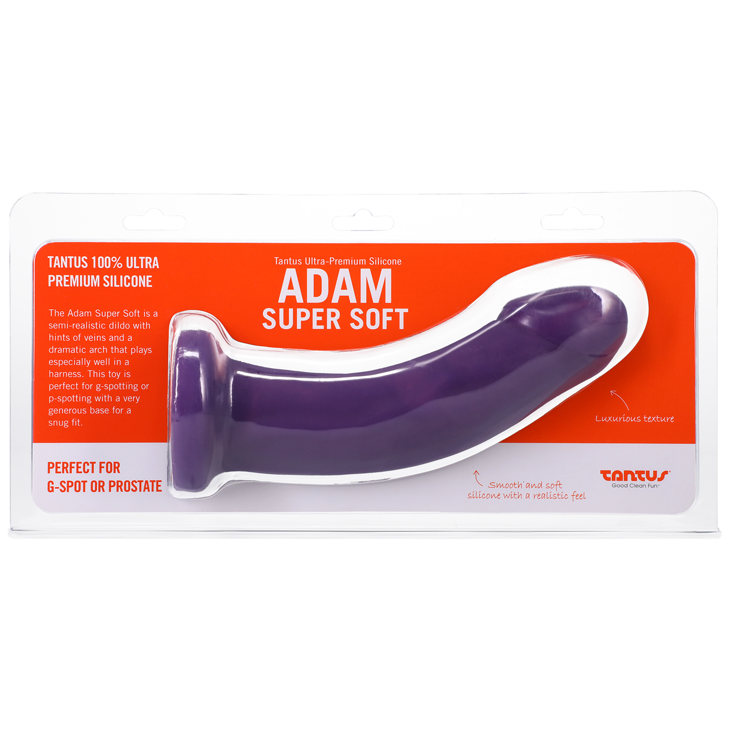 Tantus Silicone Adam Super Soft Curved Dildo - Amethyst - xtantric.ca