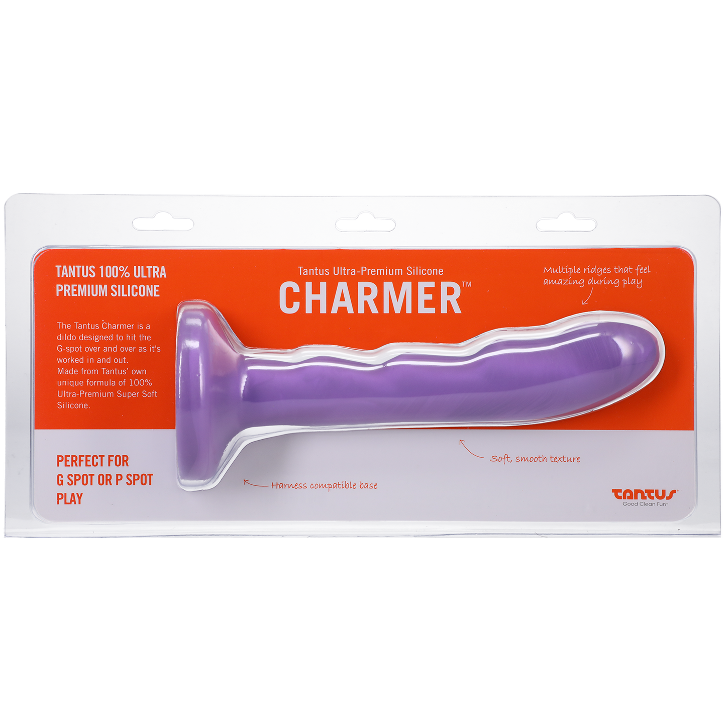 Tantus Silicone Charmer Curved G-Spot Dildo Lavender - xtantric.ca