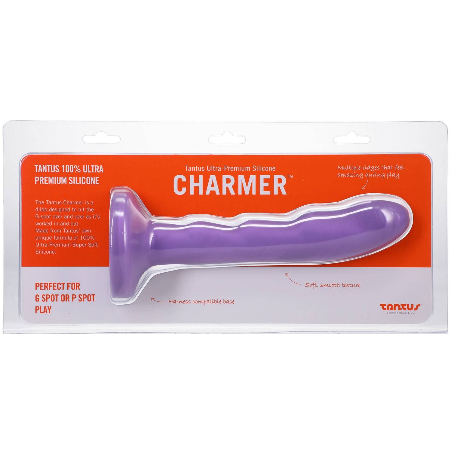 Tantus Silicone Charmer Curved G-Spot Dildo Lavender - xtantric.ca