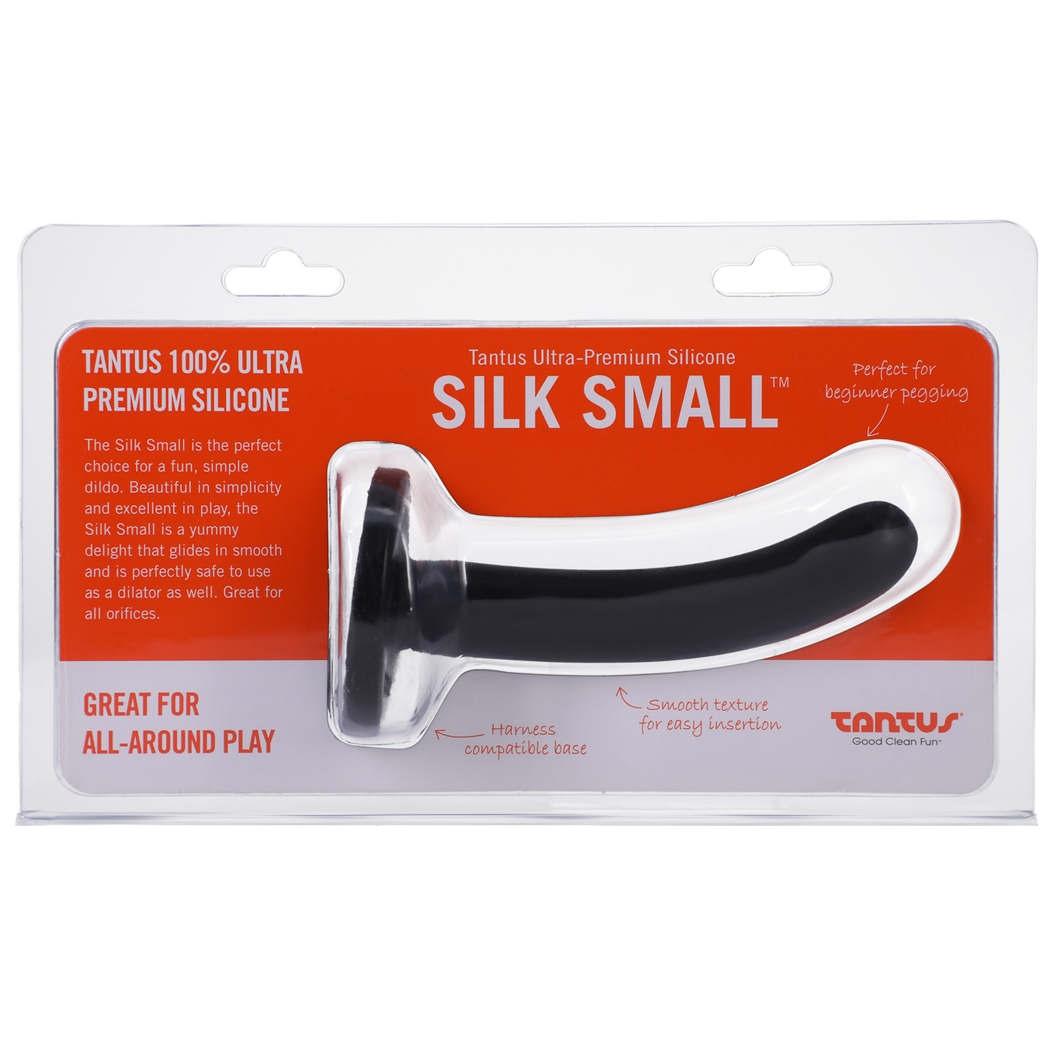 Tantus Silicone Silk Small Silicone Dildo Black - xtantric.ca