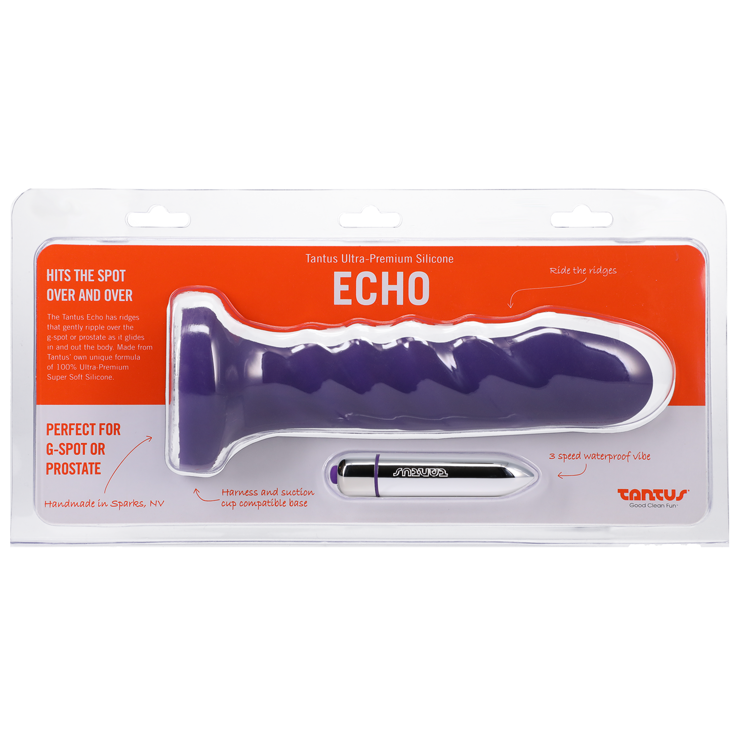 Tantus Silicone Echo Silicone Vibrator Midnight Purple - xtantric.ca