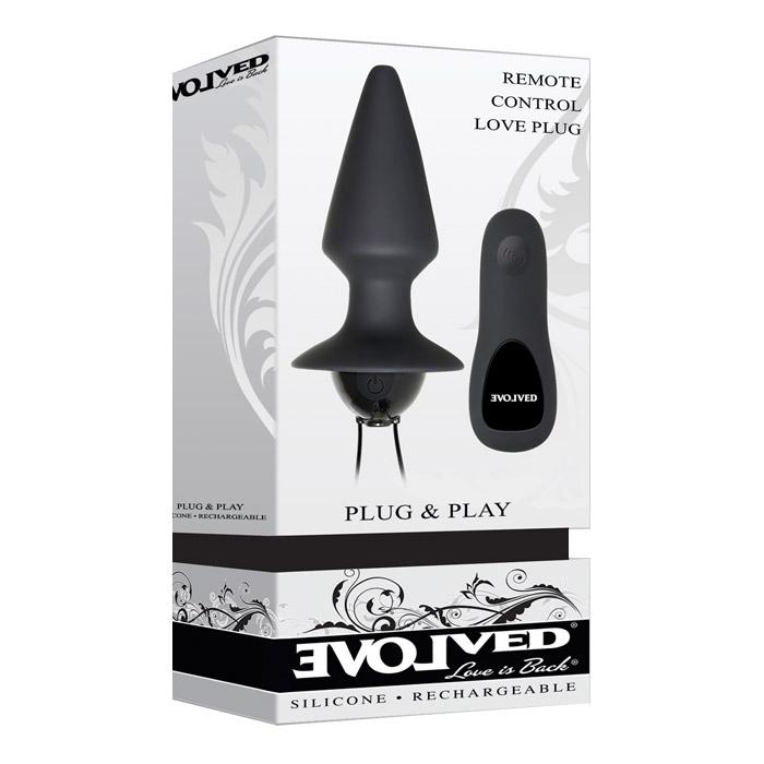 Evolved Novelties Plug & Play Butt Plug Vibrator With Remote Control - xtantric.ca