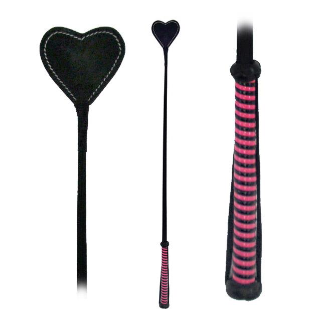 Fetissimo Riding Crop Heart Shaped Vegan Friendly Pink - xtantric.ca