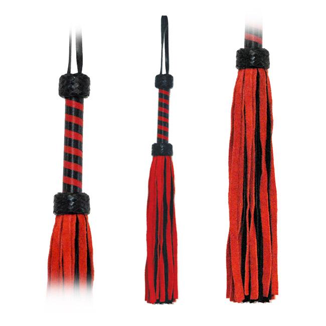 Flogger Red-Black Suede Tails 18in - xtantric.ca