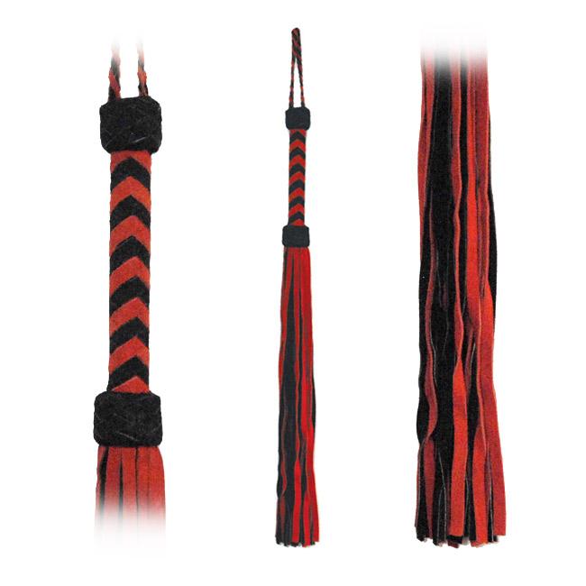 Flogger Red-Black Suede Tails 30in - xtantric.ca