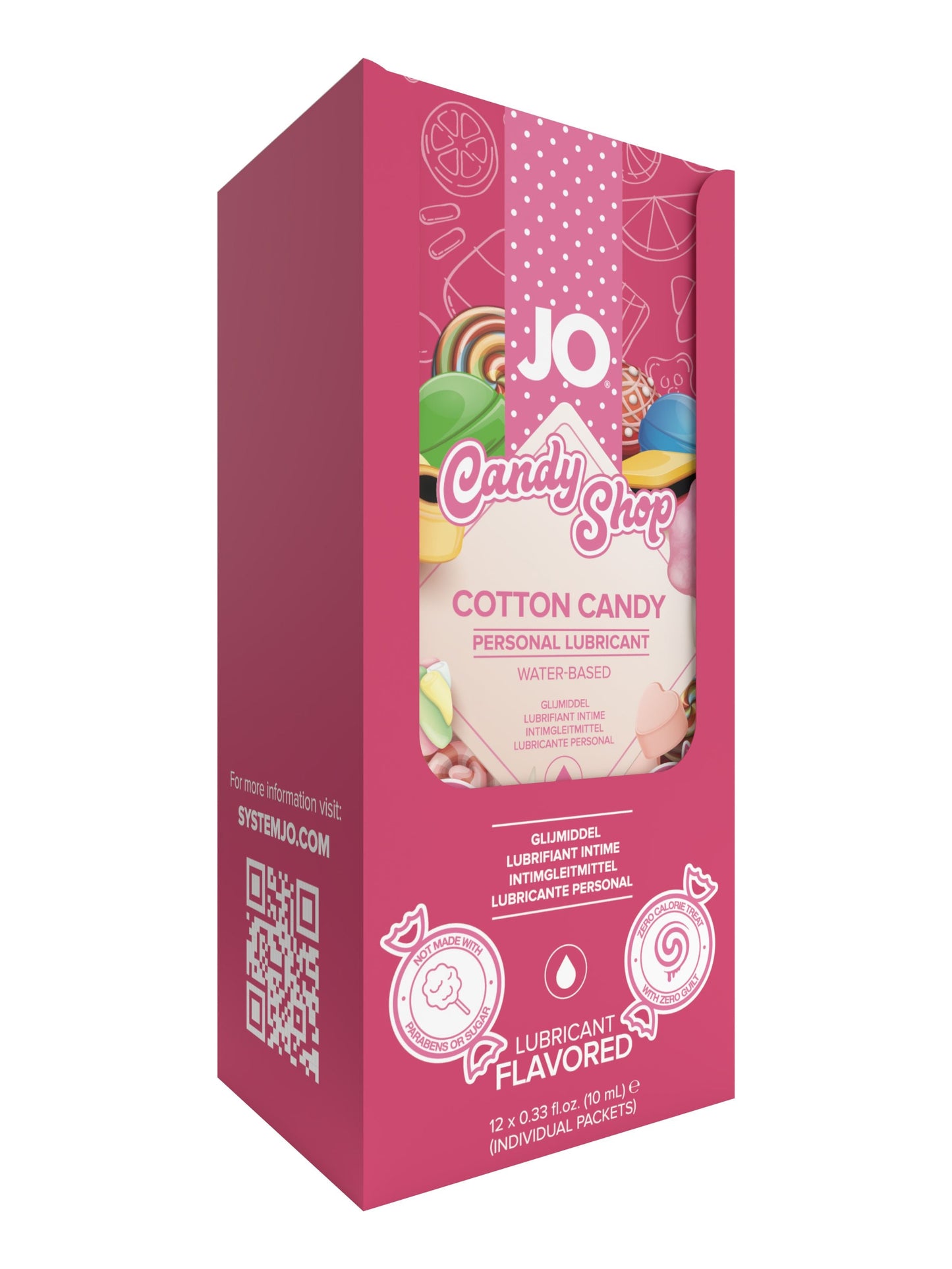 JO H2O Foil Display Box - Cotton Candy - Lubricant 0.34 floz / 10 mL - xtantric.ca