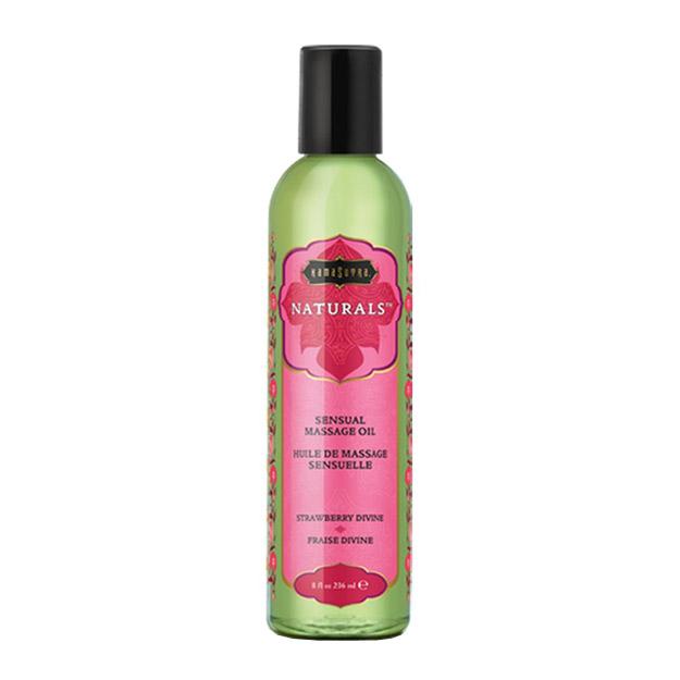 Naturals Massage Oil Strawberry Dreams (8oz) - xtantric.ca