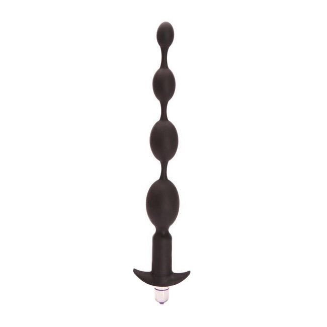 Tantus Silicone Black Progressive Anal Beads Vibrator - xtantric.ca