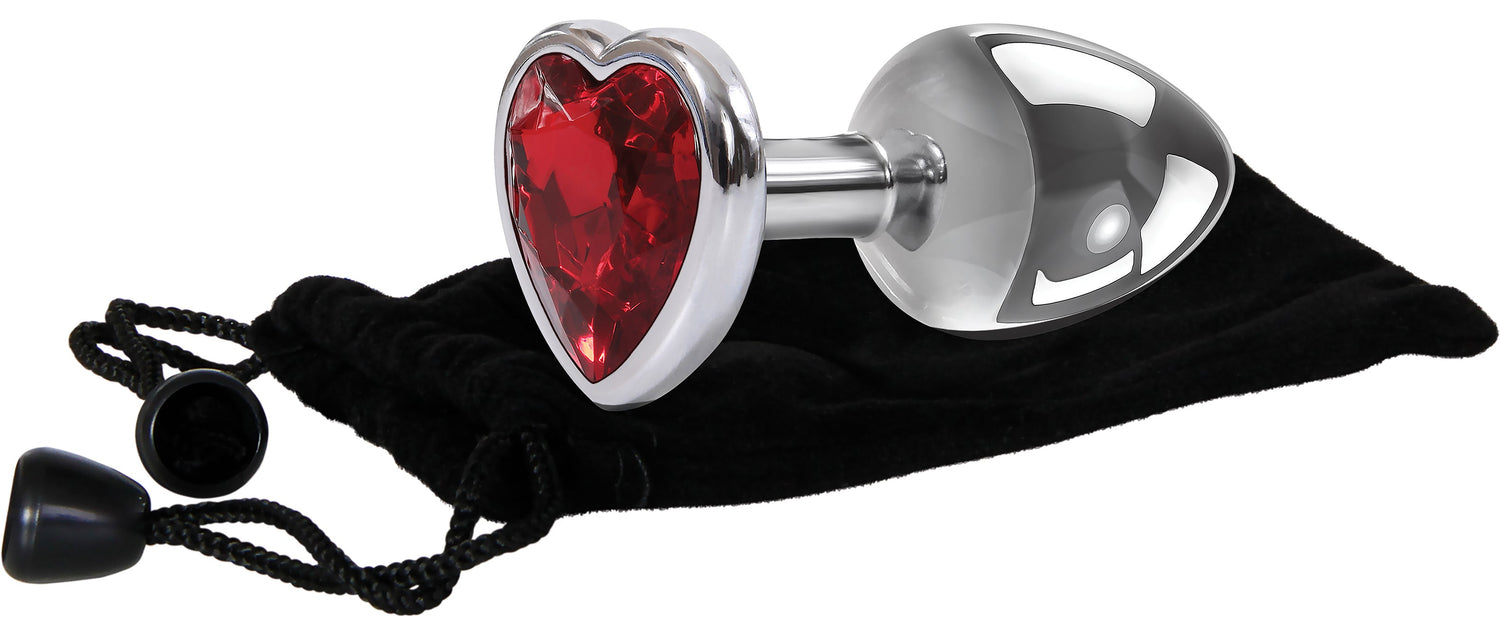 Adam & Eve Large Red Heart Gem Anal Plug - xtantric.ca