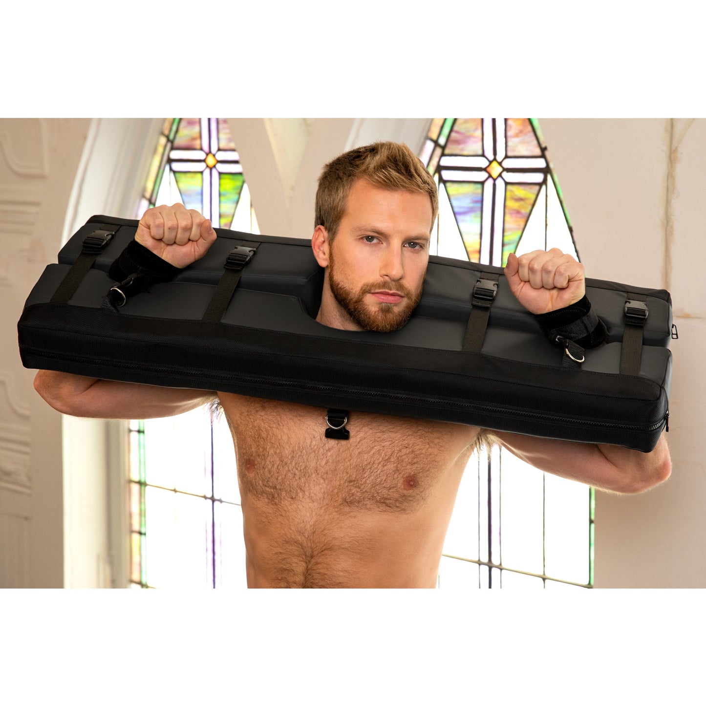 Bastion Bondage Stocks Black - non retail box - xtantric.ca