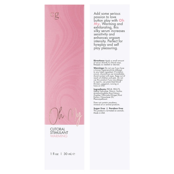 OH MY Warming Clitoral Stimulant - Fragrance Free 1oz | 30mL - xtantric.ca