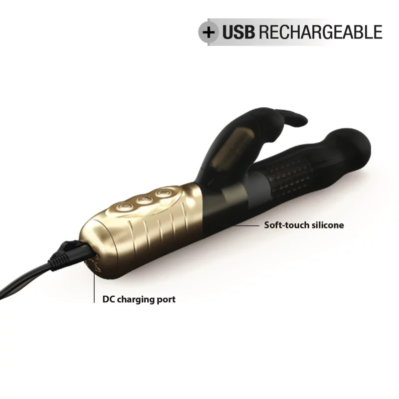 BABY RABBIT BLACK & GOLD 2.0 - RECHARGEABLE - xtantric.ca