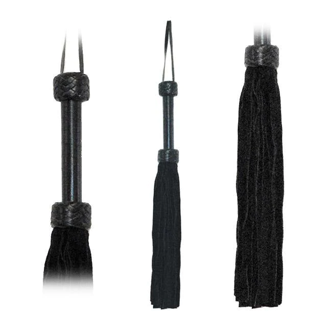 Flogger Black Suede Tails 18in - xtantric.ca