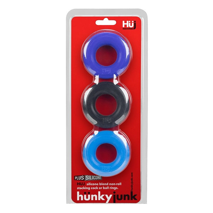 HUJ3 c-ring 3-pack,  COBALT MULTI - Tar/Cobalt/Aqua - xtantric.ca