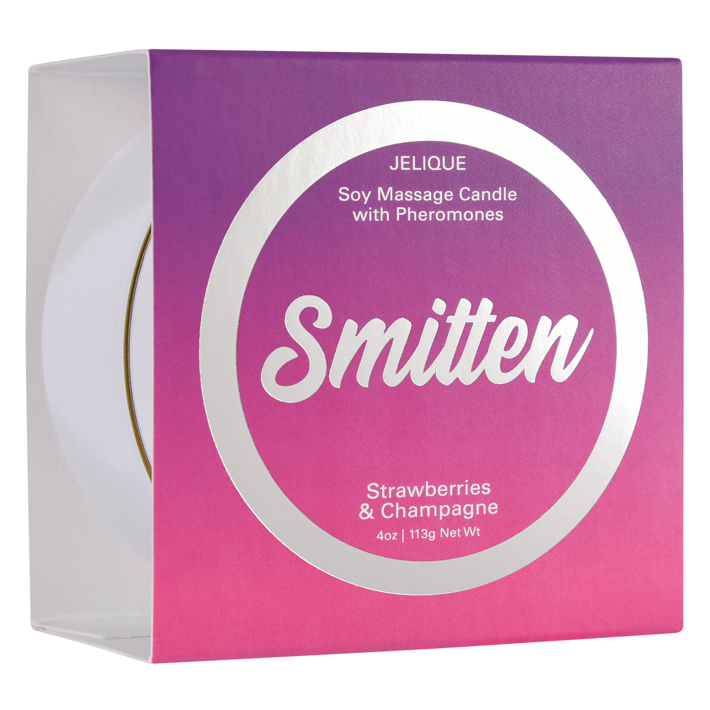 SOY MASSAGE CANDLE SMITTEN STRAWBERRIES & CHAMPAGNE 4 FL OZ - xtantric.ca