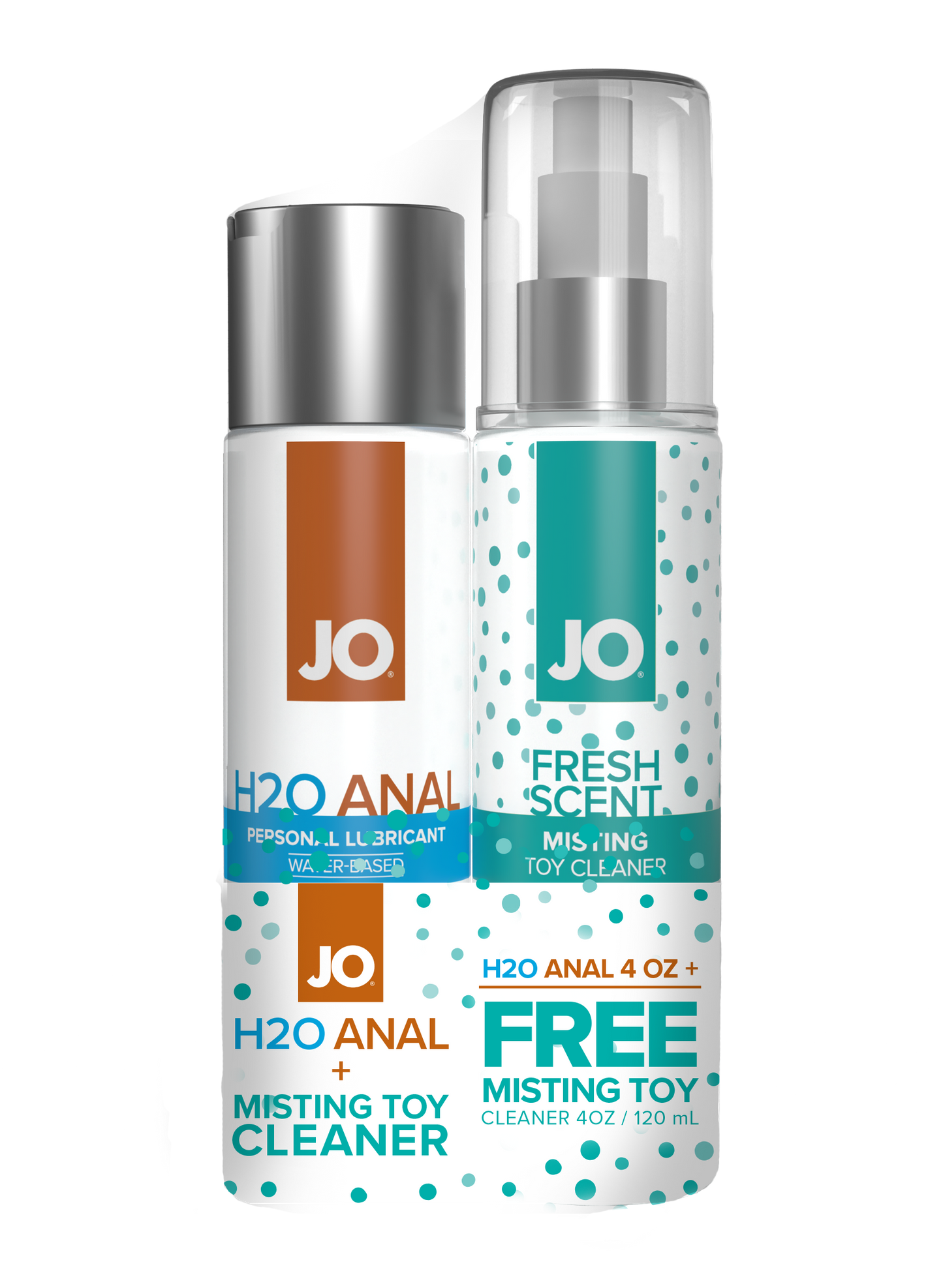 JO H2O Anal Original Lubricant 4oz + GWP JO Misting Toy Cleaner 4oz - xtantric.ca