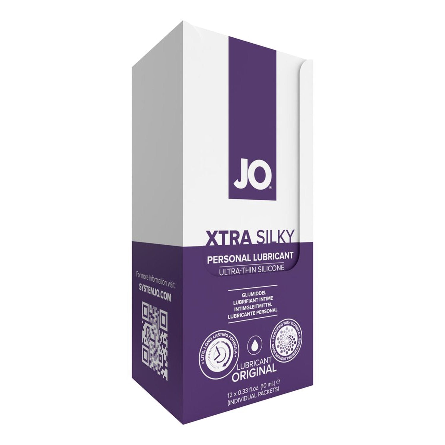 JO Xtra Silky Silicone Foil Display Box - 12 x 10mL - xtantric.ca