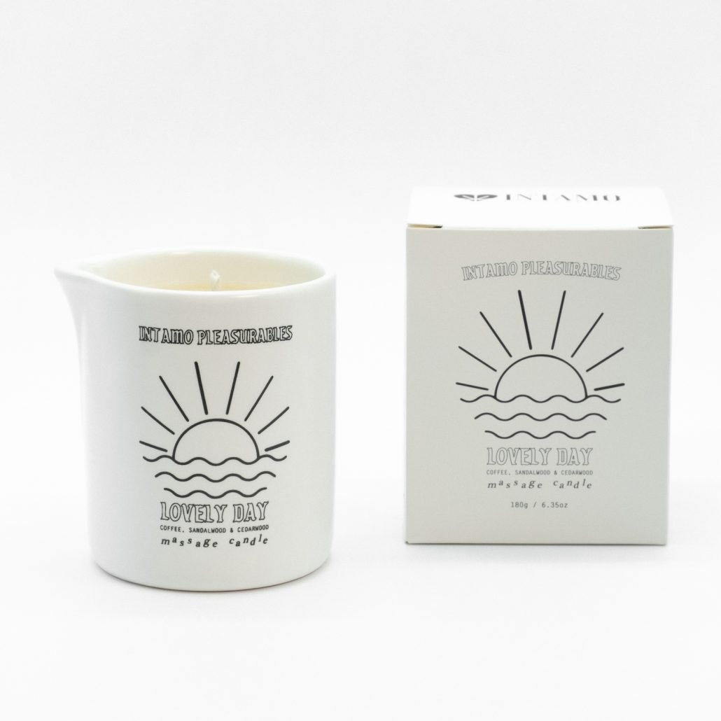 Lovely Day Massage Candle - Coffee Sandalwood Cedar - xtantric.ca