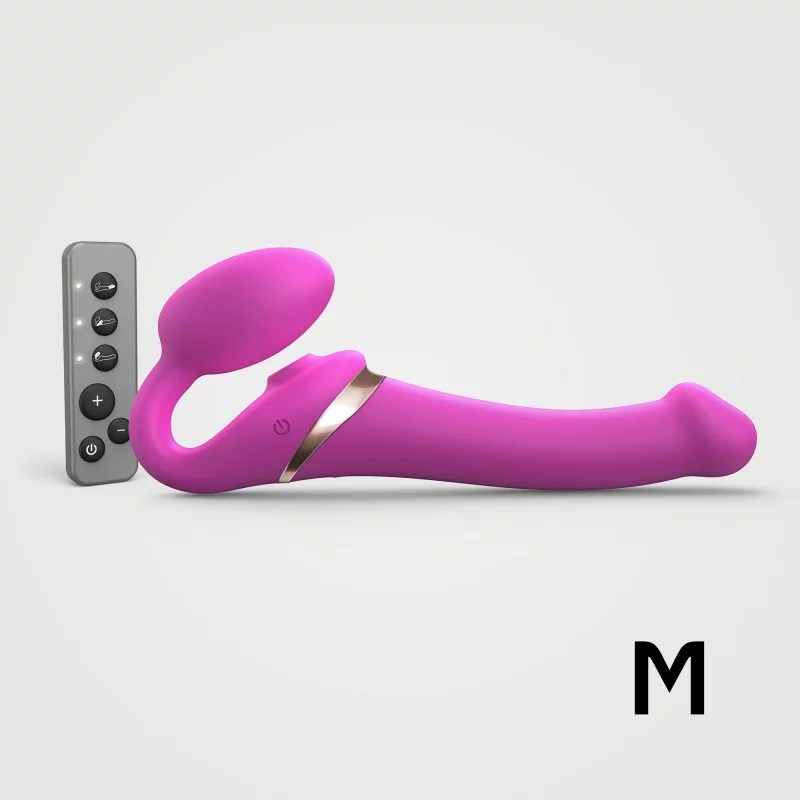 MULTI ORGASM BENDABLE STRAP-ON - M - FUCHSIA - xtantric.ca