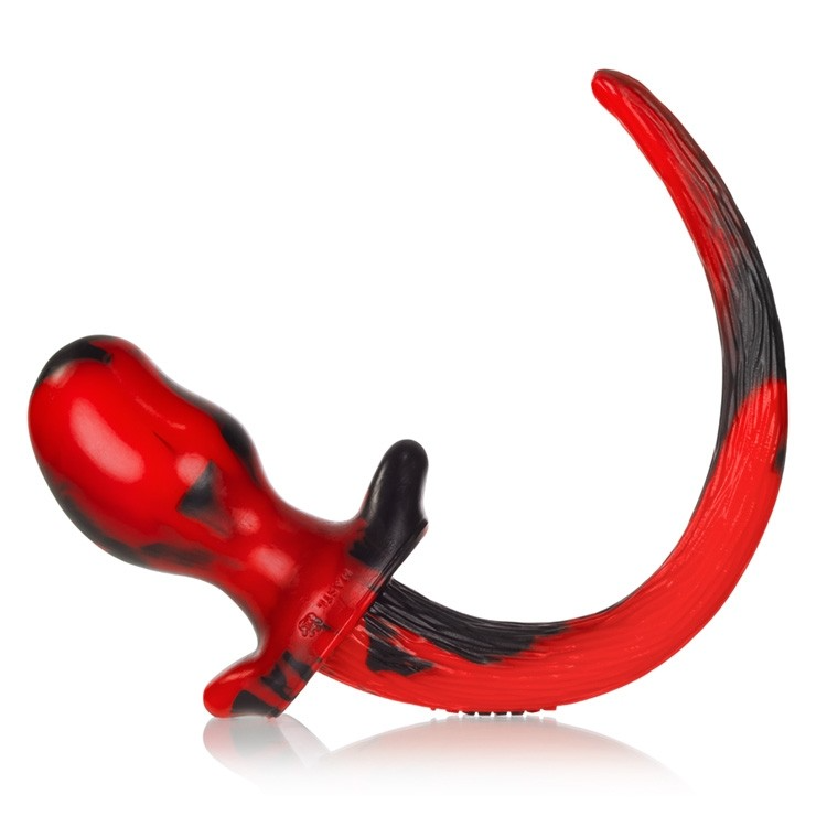 BEAGLE, puppy tail buttplug, RED SWIRL, Medium - xtantric.ca