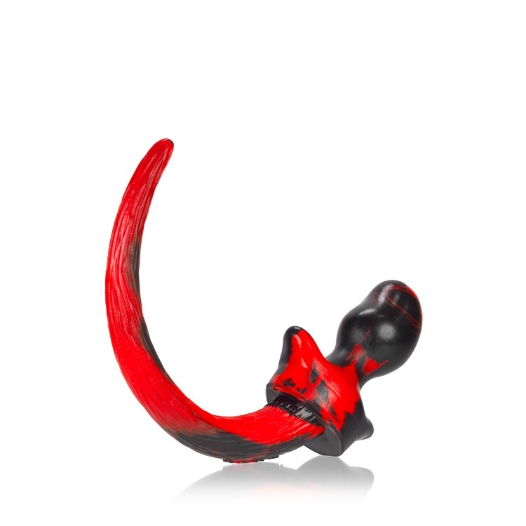 BEAGLE, puppy tail buttplug, RED SWIRL, Medium - xtantric.ca