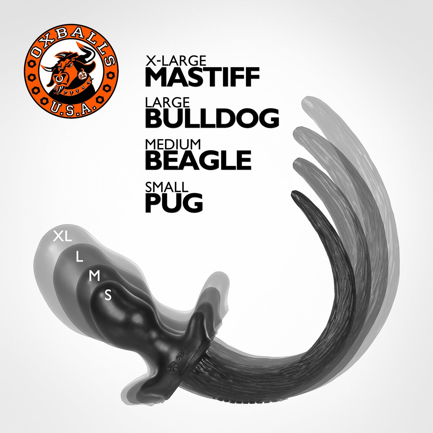 BEAGLE puppy tail buttplug BLACK Medium - xtantric.ca