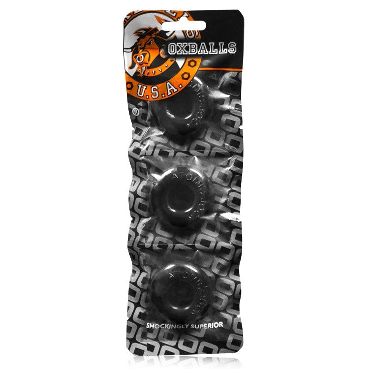 Oxballs RINGER, 3-pack of DO-NUT-1 - BLACK - xtantric.ca