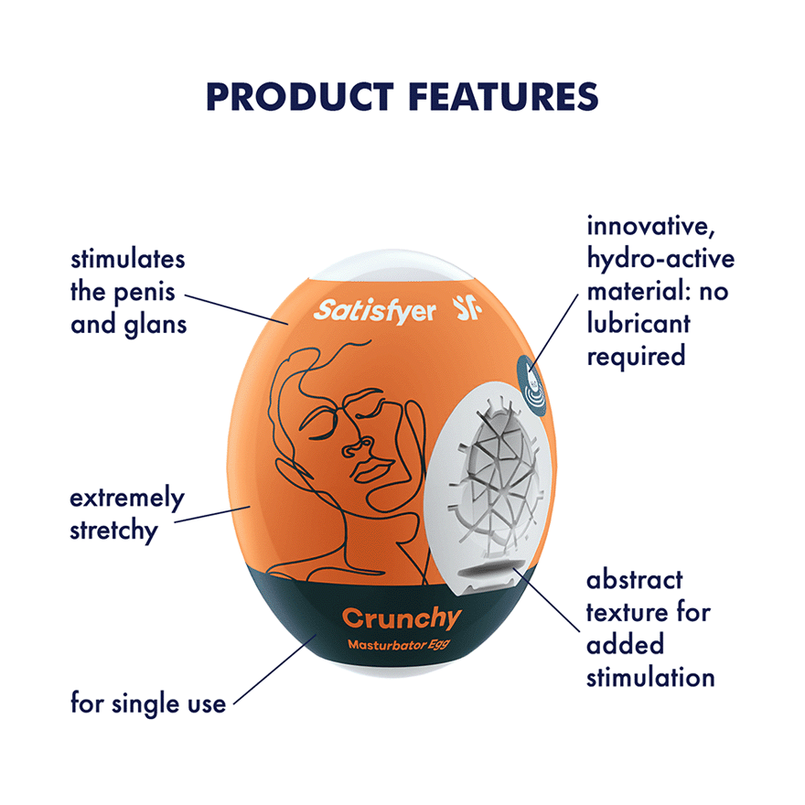 Masturbator Egg Single (Crunchy) Orange - xtantric.ca