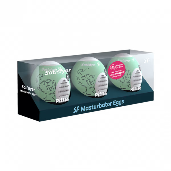 Masturbator Egg 3er Set (Riffle) Light Green - xtantric.ca