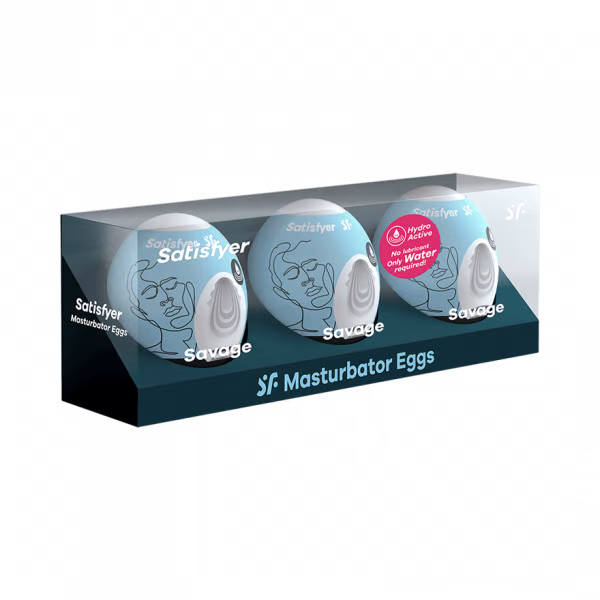 Masturbator Egg 3er Set (Savage) Light Blue - xtantric.ca