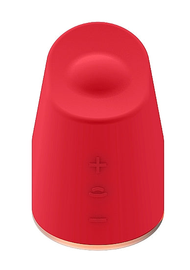 Elegance Dazzling Rotating &amp; Vibrating Clitoral Stimulator Red - xtantric.ca