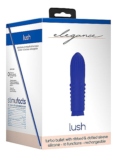 Elegance Lush Turbo Rechargeable Bullet Vibrator Blue - xtantric.ca