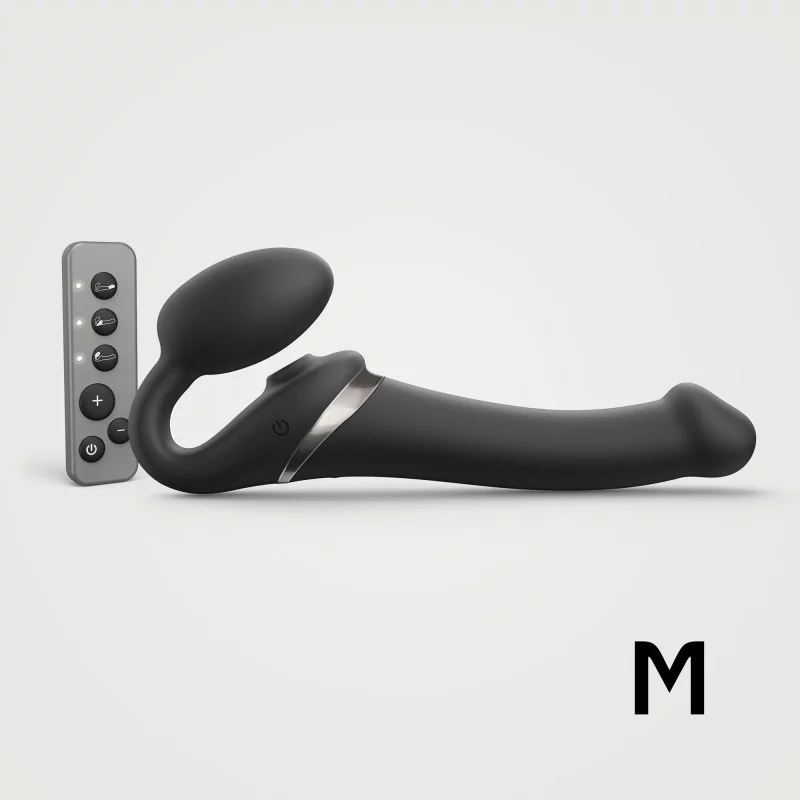 MULTI ORGASM BENDABLE STRAP-ON - M - BLACK - xtantric.ca