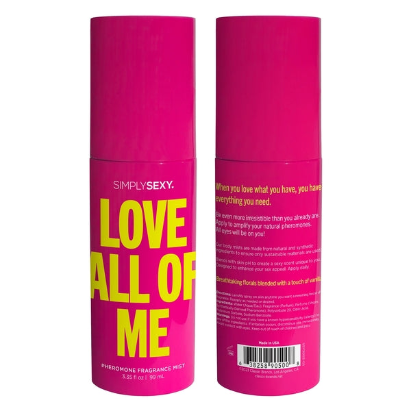 SIMPLY SEXY PHEROMONE BODY MIST - LOVE ALL OF  ME - 3.35 floz | 99mL - xtantric.ca