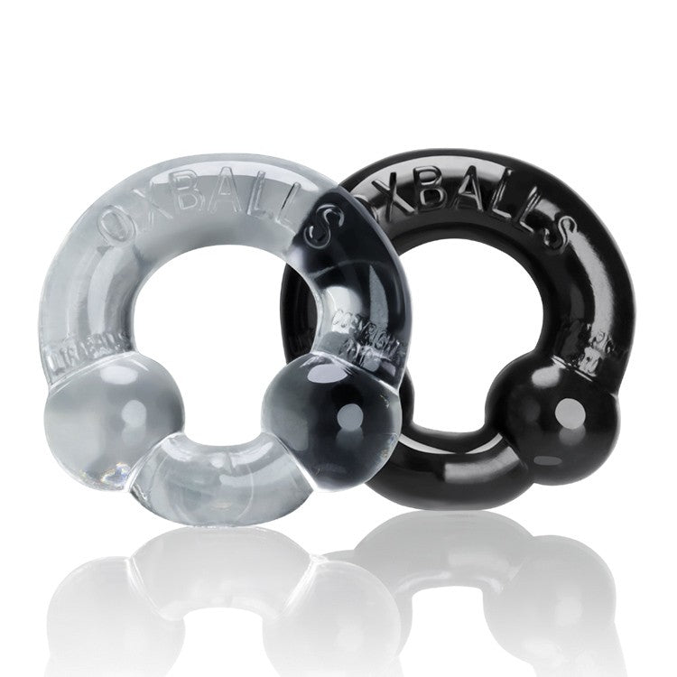 ULTRABALLS, 2-pack cockring - BLACK & CLEAR - xtantric.ca