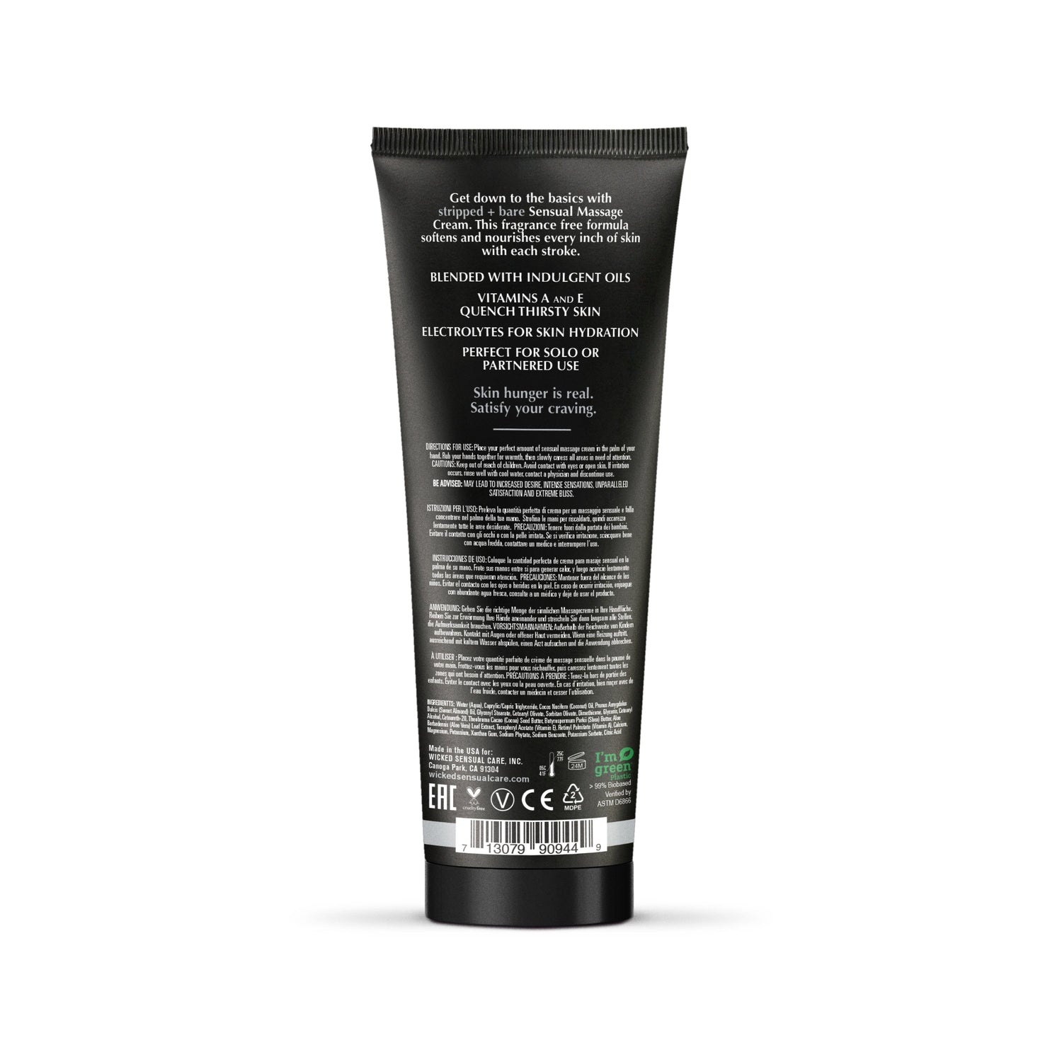 Stripped + Bare Massage Cream 4oz - xtantric.ca